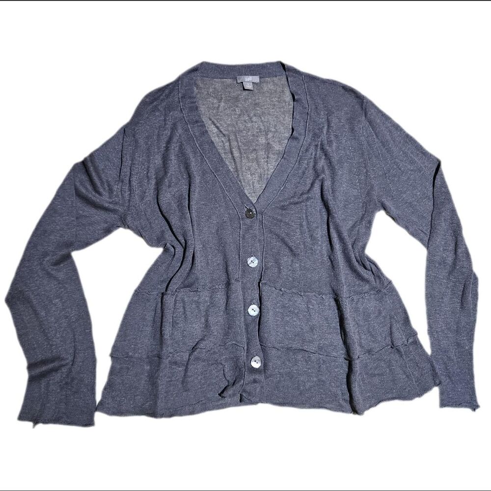coquette grunge sheer gray tiered cardigan